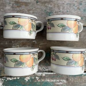 Mikasa Intaglio Garden Harvest tea/ coffee cups set of 4